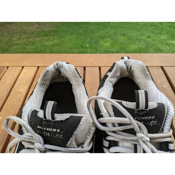Skechers Shape-ups Black White Toning Walking Sneakers Shoes W11 M9.5 - Picture 10 of 12